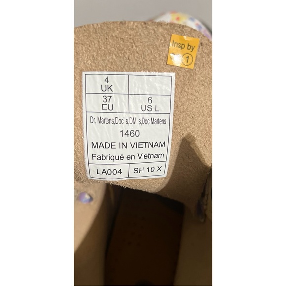 Dr. Martens 1460 Floral Mash Up Backhand Boots Parchment Beige womens Size  6 - Picture 9 of 11